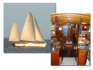 Macomber Tours on sailing ketch, Alondra, docked at Tarpon Lodge on Pine Island, Florida