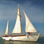 Macomber Tours on sailing ketch, Alondra, docked at Tarpon Lodge on Pine Island, FL