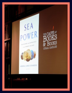 Robert Macomber had the honor of introducing his friend Admiral James Stavridis USN [Ret] who presented his new book: Sea Power at Books & Books in Coral Gables, FL.