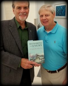 Dr. Bill Williams [right] is keeping up with my Honor Series, and bought HONORING THE ENEMY at the Boca Raton Library event to share with his sons: Brett & Chad.
